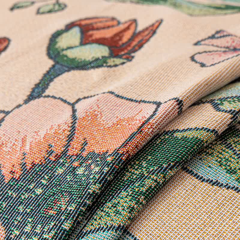 Branch Floral Ruffled Sofa Throw Blanket