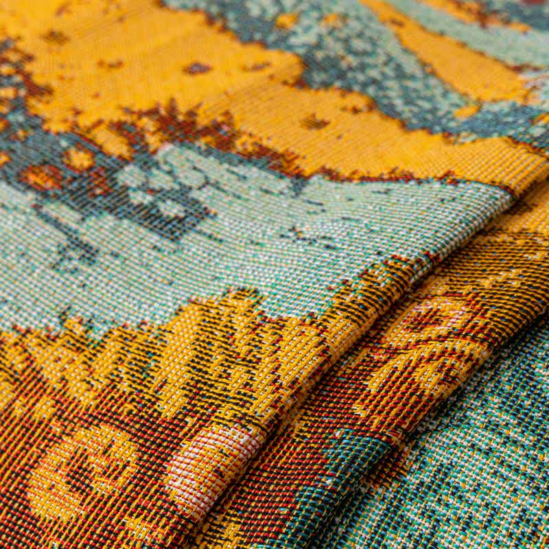 Artistic Forest Ruffled Sofa Throw Blanket