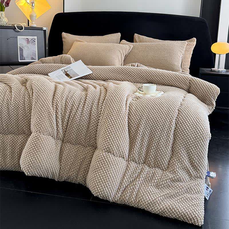 Solid Color Textured Warm Blanket