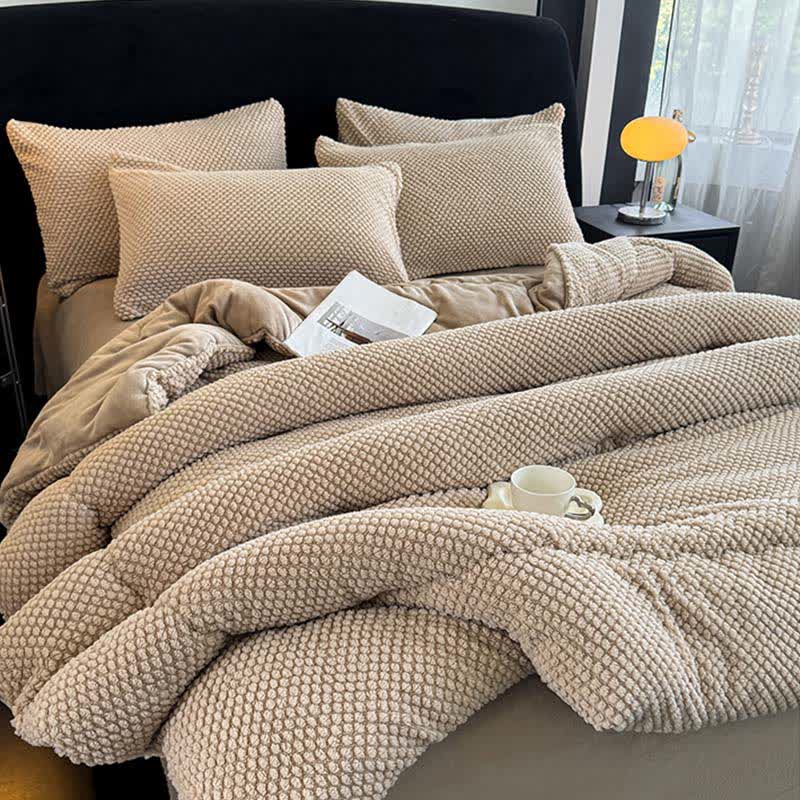 Solid Color Textured Warm Blanket