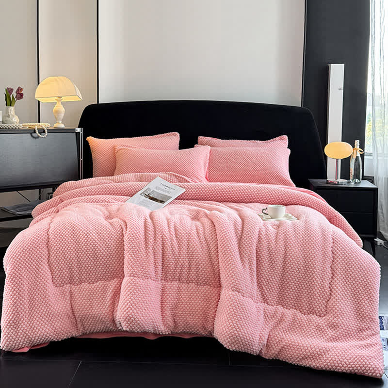 Solid Color Textured Warm Blanket