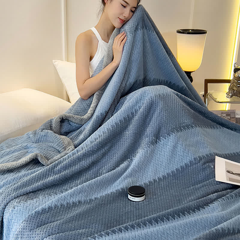 Solid Color Bound Edge Throw Blanket