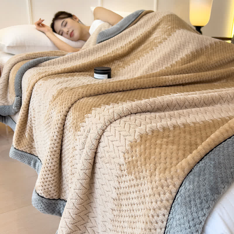 Solid Color Bound Edge Throw Blanket