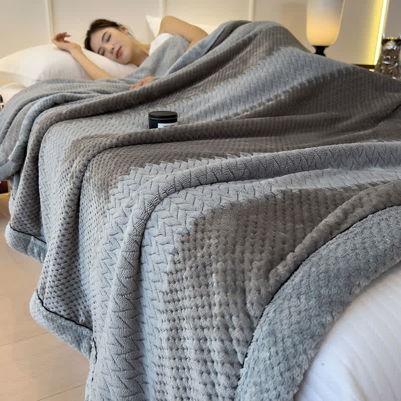 Solid Color Bound Edge Throw Blanket