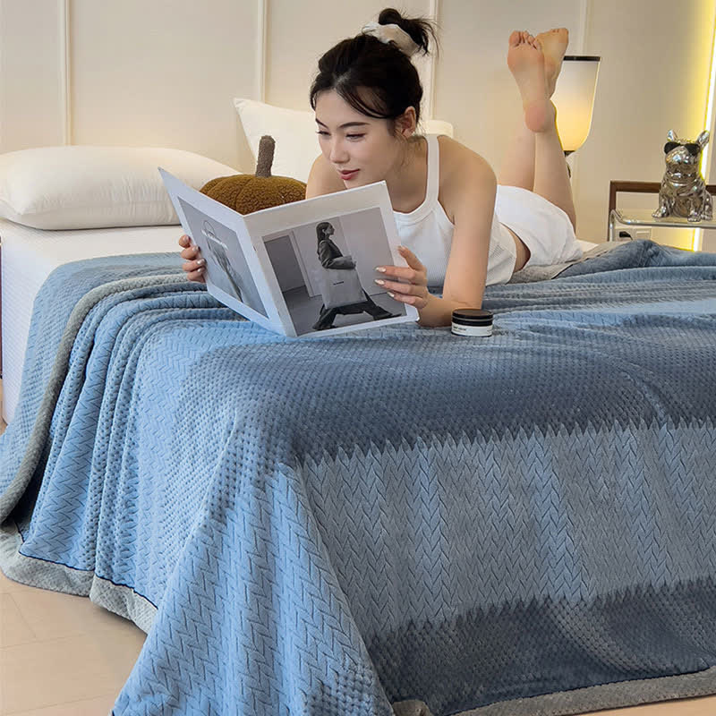 Solid Color Bound Edge Throw Blanket