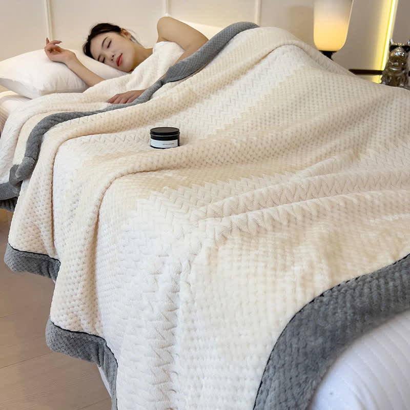 Solid Color Bound Edge Throw Blanket