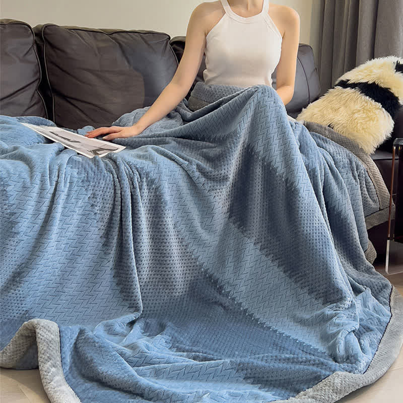 Solid Color Bound Edge Throw Blanket