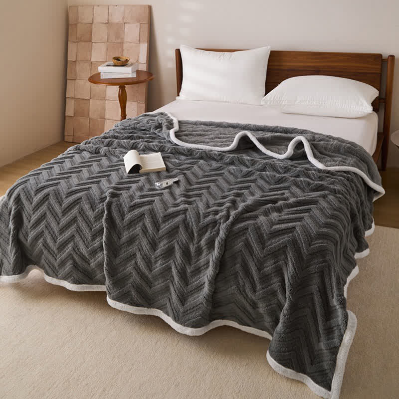 Modern Chevron Jacquard Warm Blanket