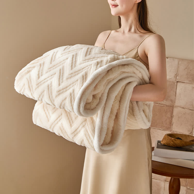 Modern Chevron Jacquard Warm Blanket