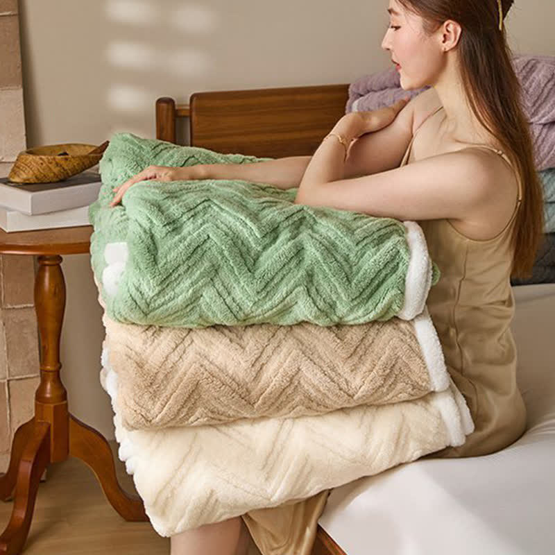 Modern Chevron Jacquard Warm Blanket