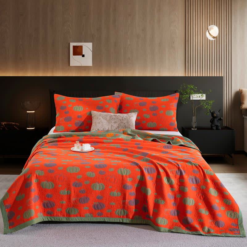 Pumpkin Organic Cotton Sheet Bedspread