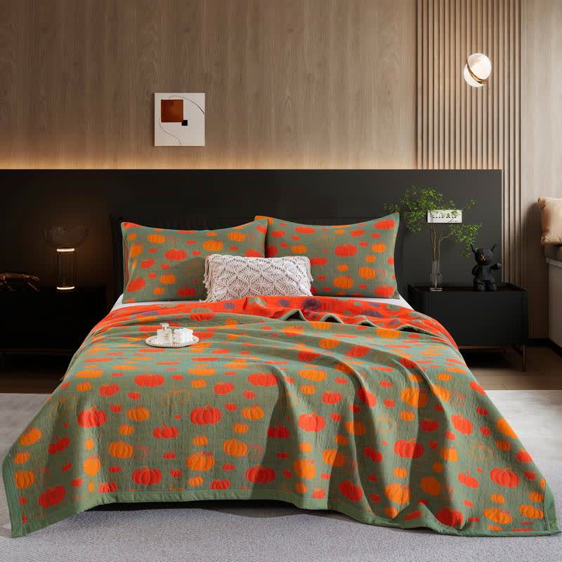 Pumpkin Organic Cotton Sheet Bedspread
