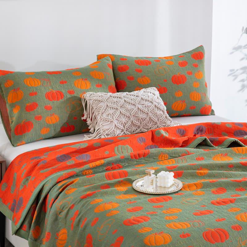 Pumpkin Organic Cotton Sheet Bedspread