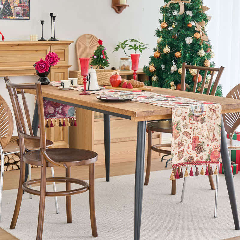 Christmas Crystal Ball Jacquard Table Runner