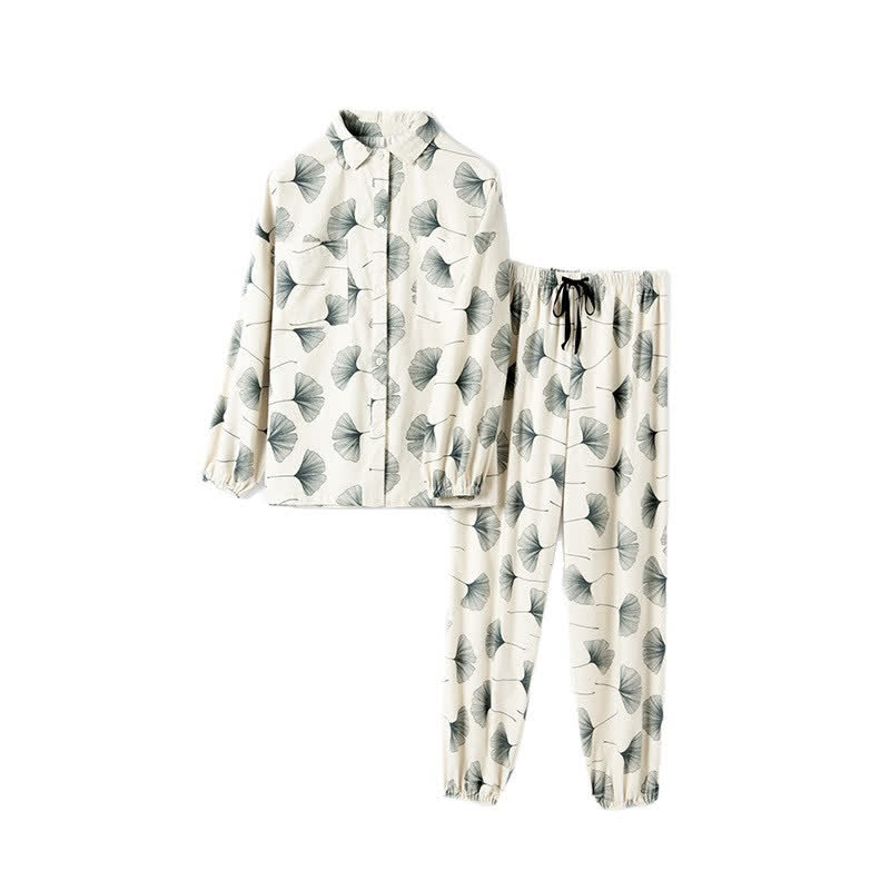 Brushed Cotton Ginkgo Leaf Pajama Jammies