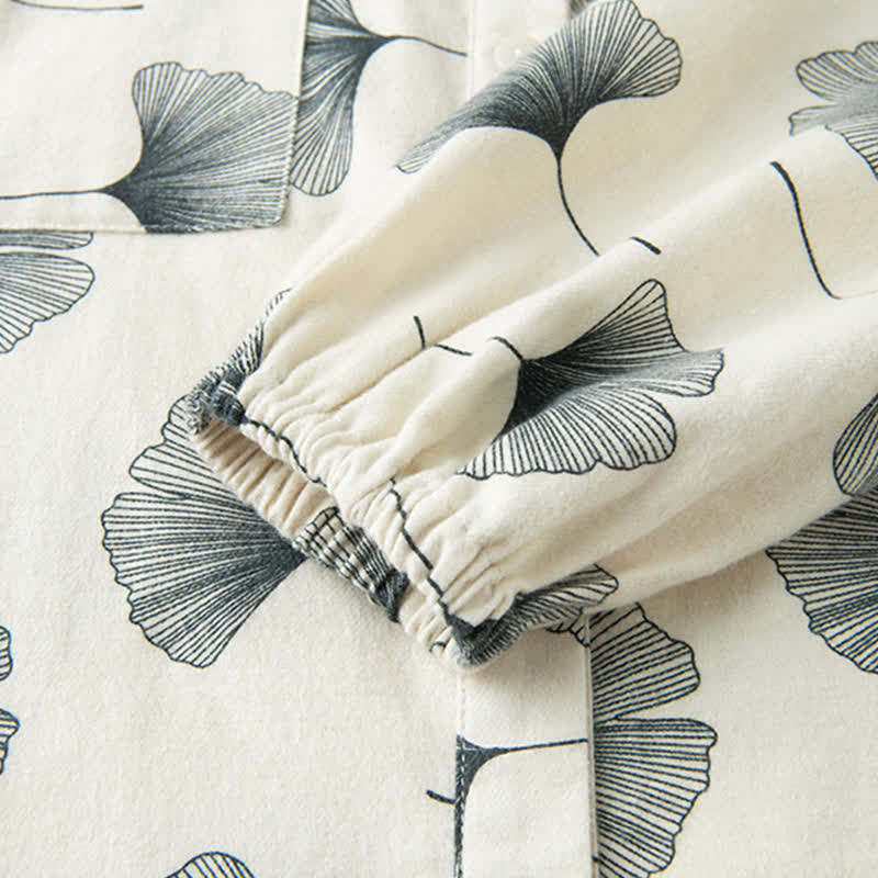 Brushed Cotton Ginkgo Leaf Pajama Jammies