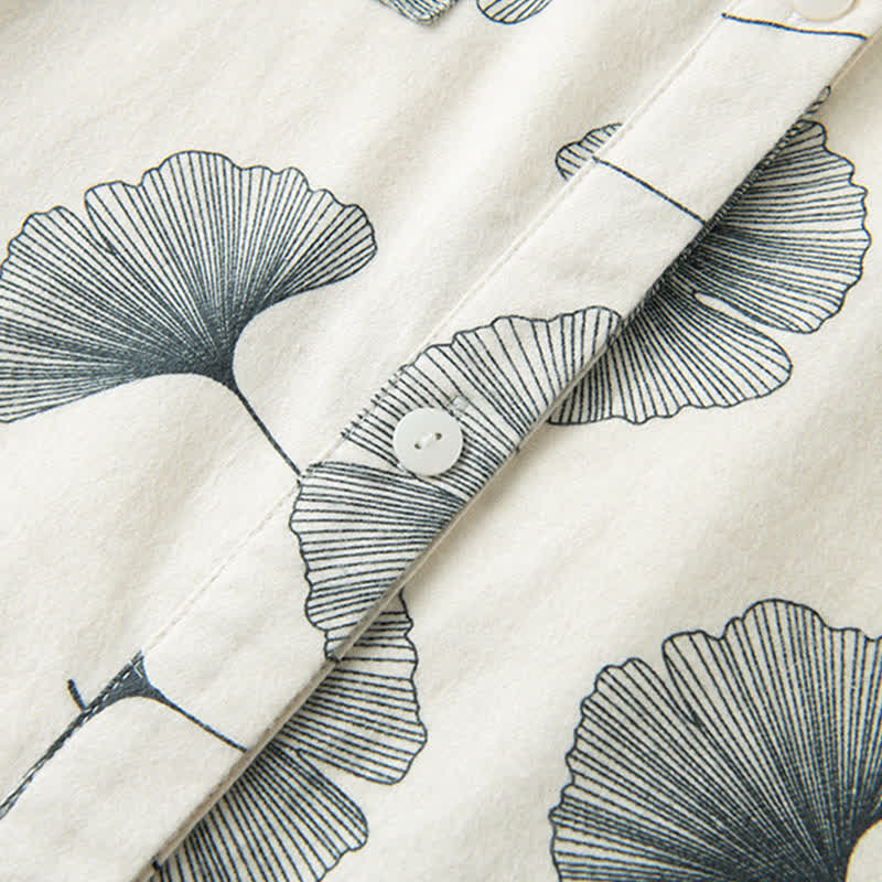 Brushed Cotton Ginkgo Leaf Pajama Jammies