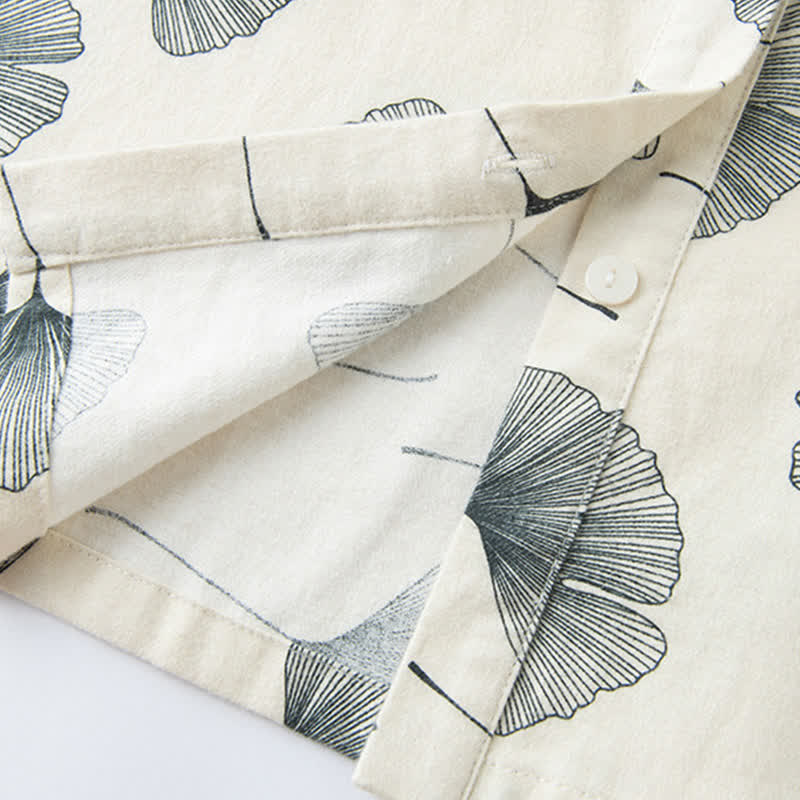 Brushed Cotton Ginkgo Leaf Pajama Jammies