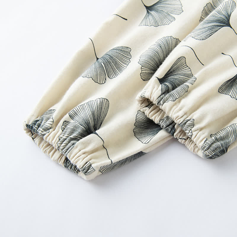 Brushed Cotton Ginkgo Leaf Pajama Jammies