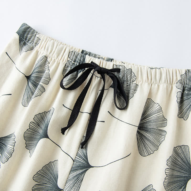 Brushed Cotton Ginkgo Leaf Pajama Jammies