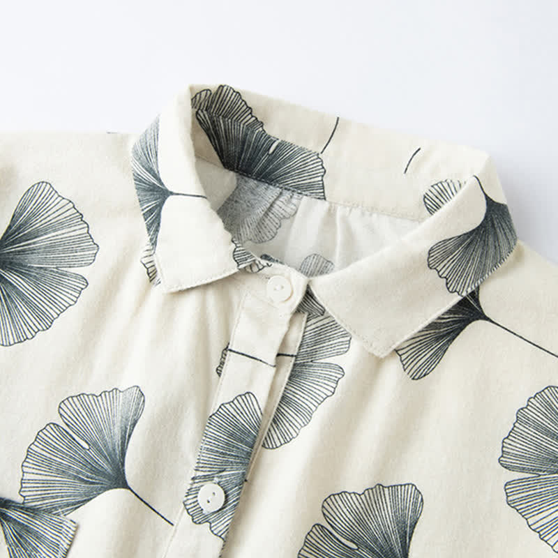 Brushed Cotton Ginkgo Leaf Pajama Jammies