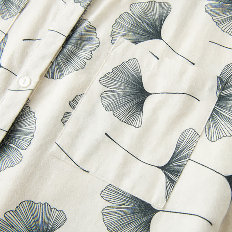Brushed Cotton Ginkgo Leaf Pajama Jammies
