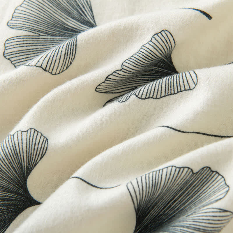 Brushed Cotton Ginkgo Leaf Pajama Jammies