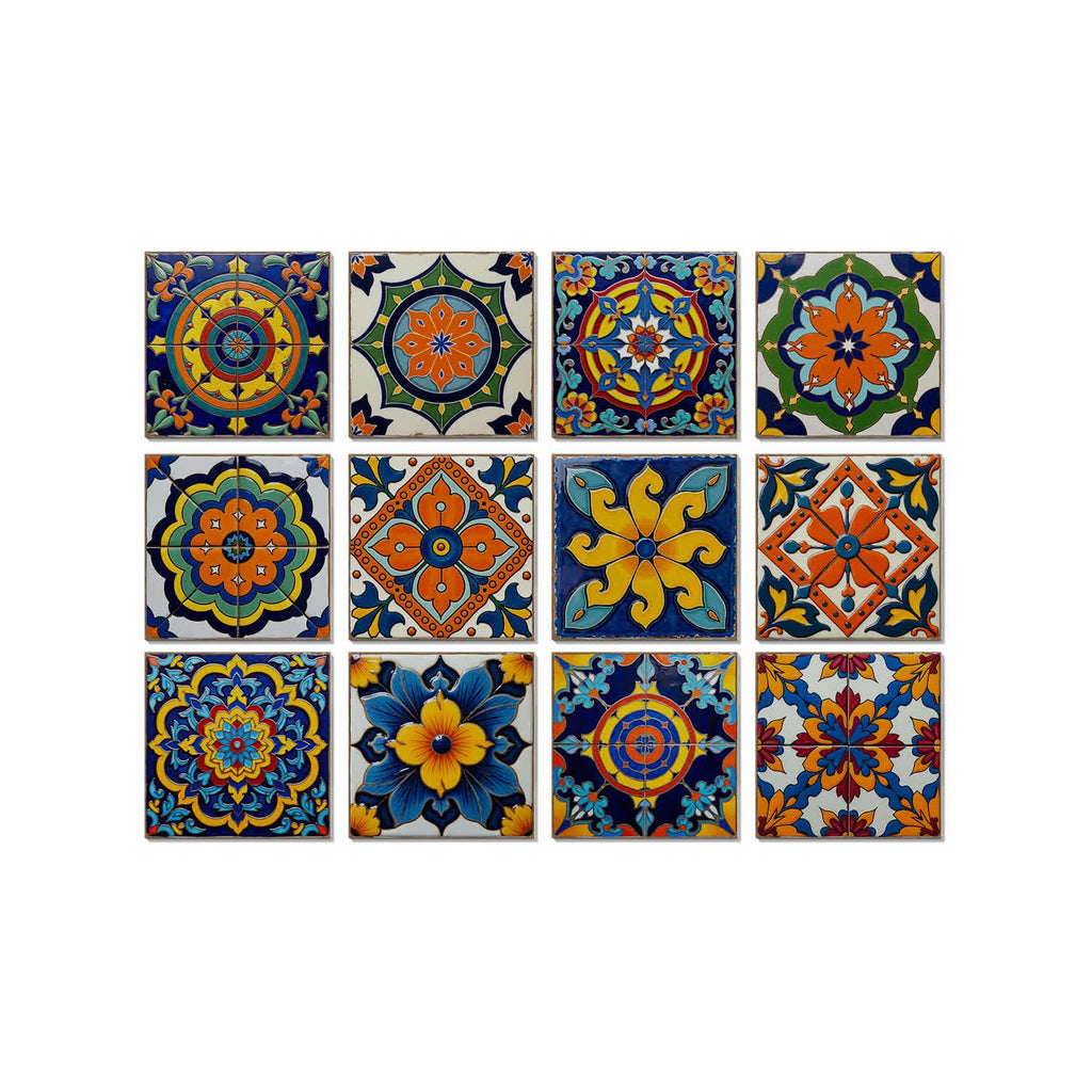 PET Foam Colorful Talavera Tile Wall Decals
