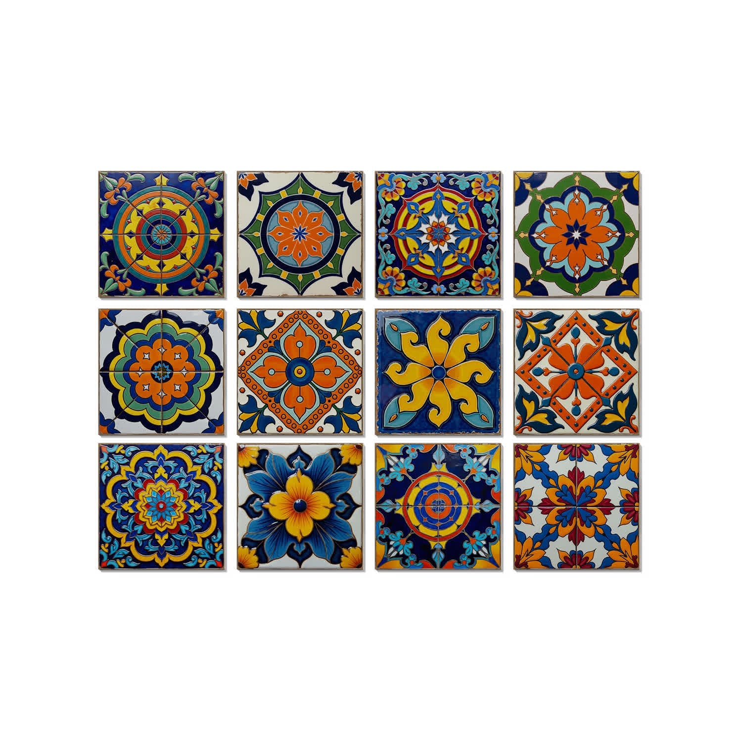 PET Foam Colorful Talavera Tile Wall Decals