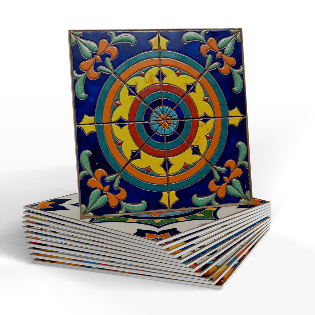 PET Foam Colorful Talavera Tile Wall Decals