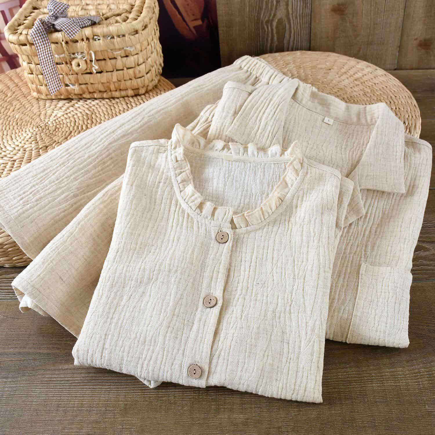 Matching Minimalist Cotton Linen Pajama Jammies