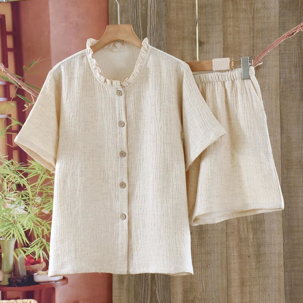 Matching Minimalist Cotton Linen Pajama Jammies