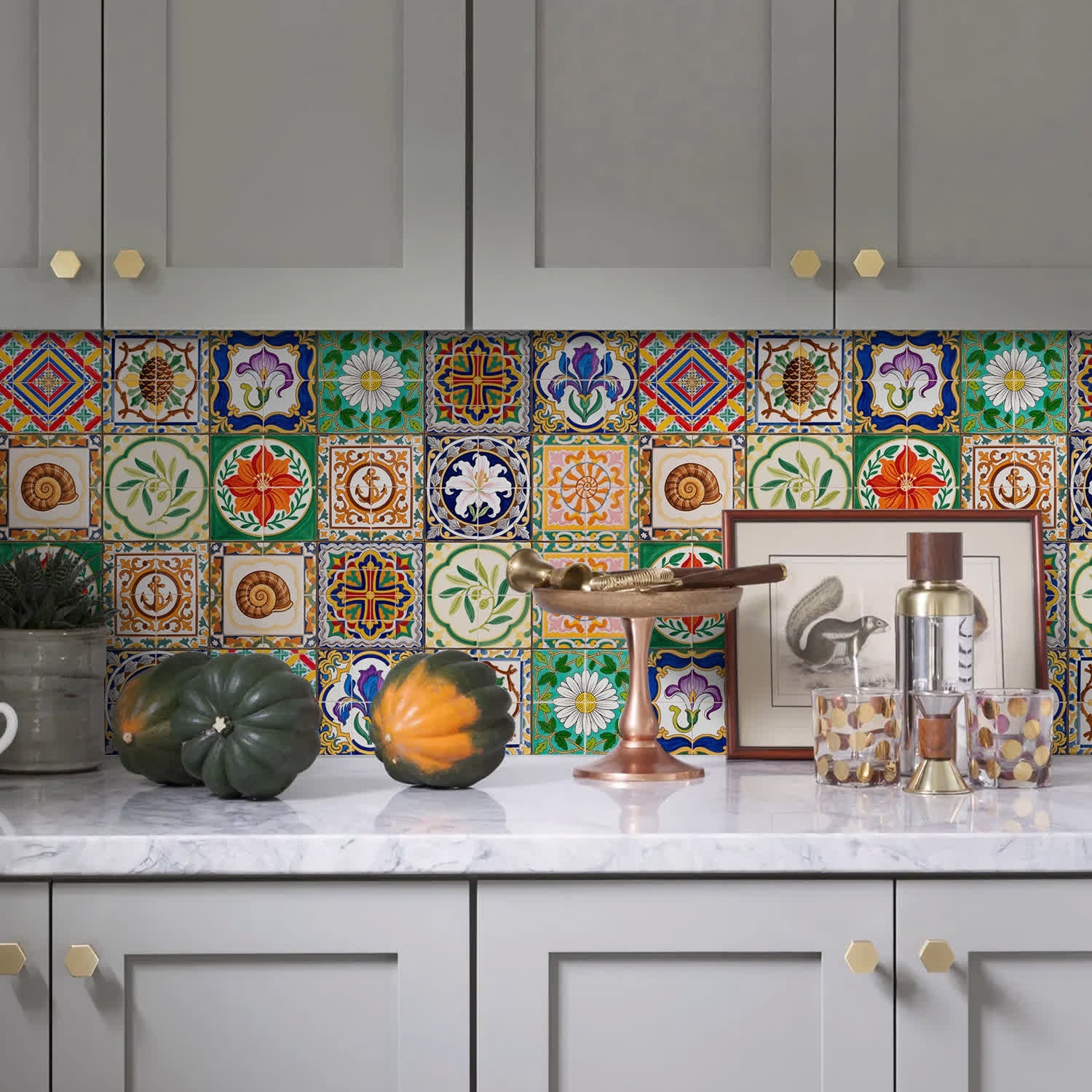 Vintage Talavera PET Foam Tile Wall Decals