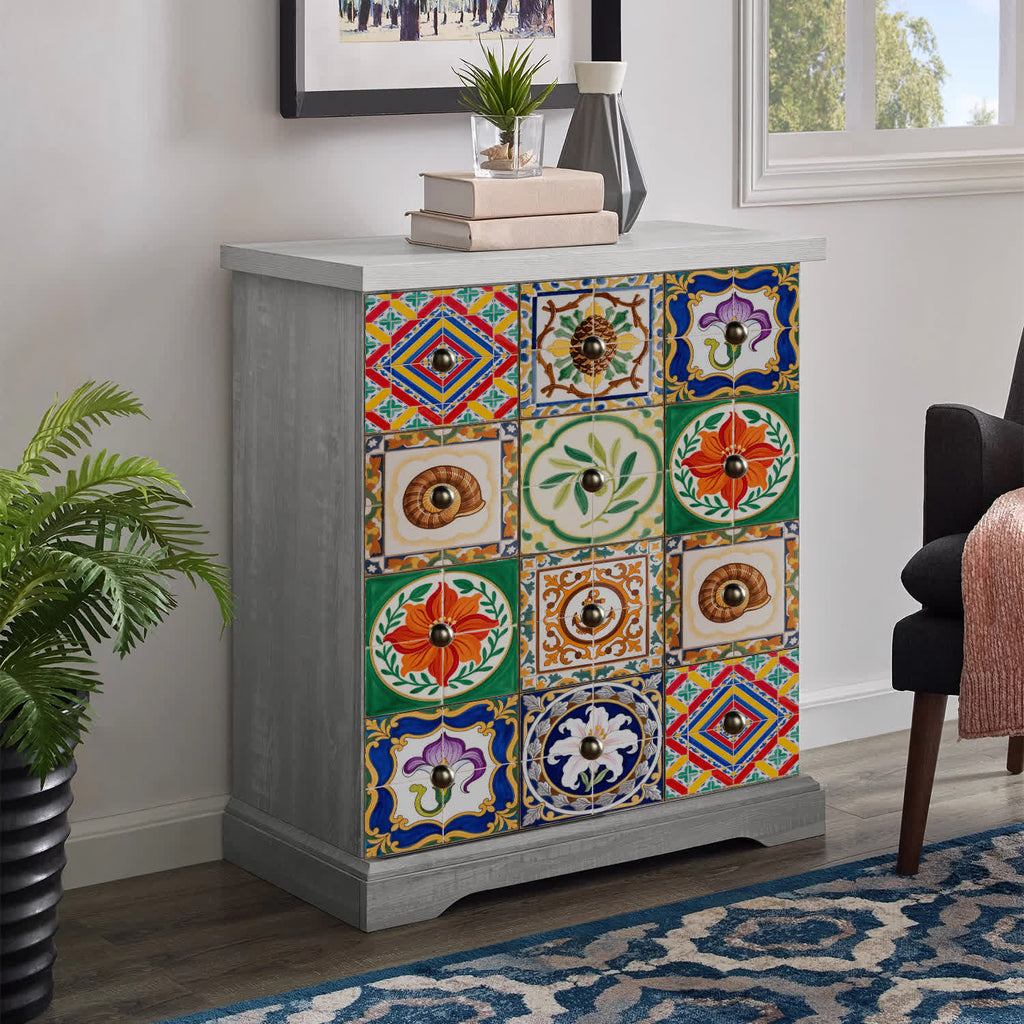 Vintage Talavera PET Foam Tile Wall Decals