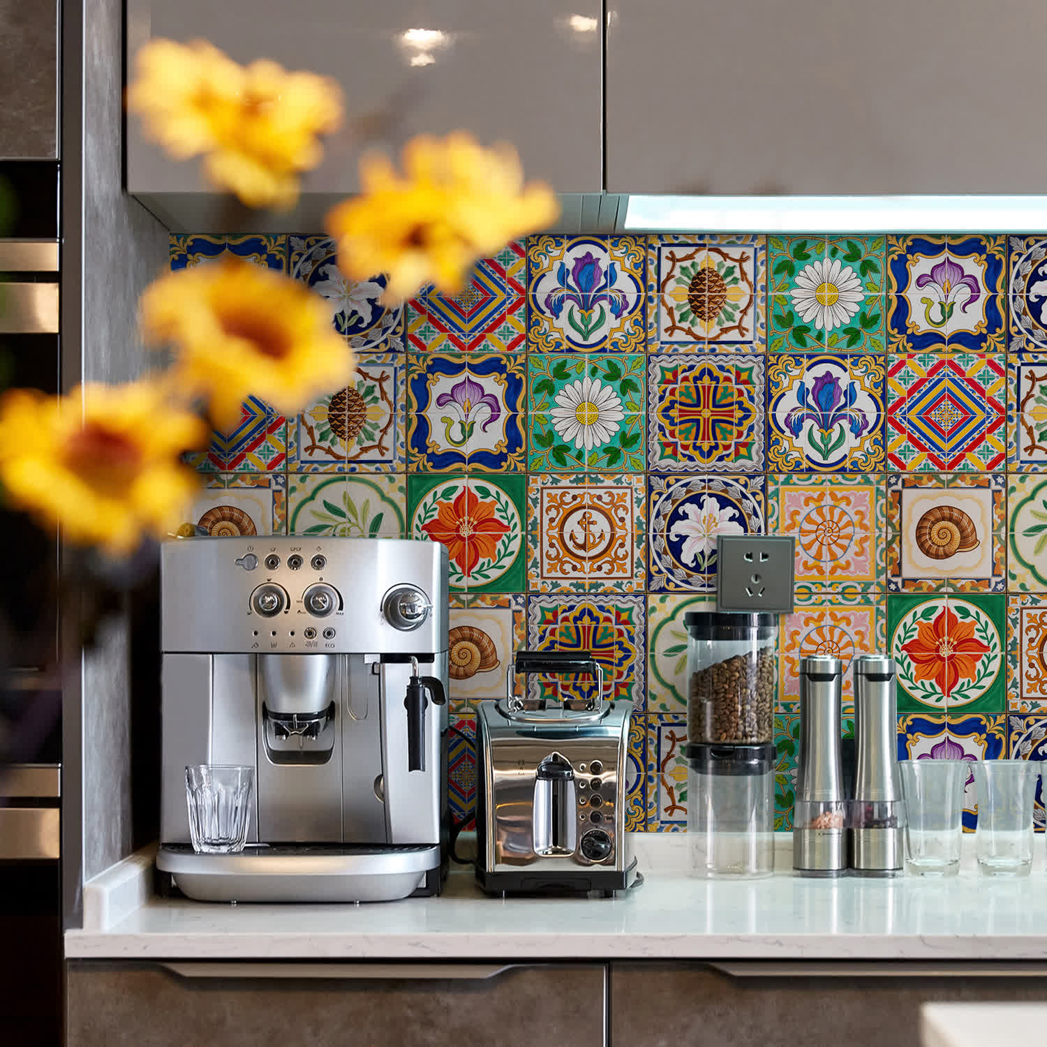 Vintage Talavera PET Foam Tile Wall Decals