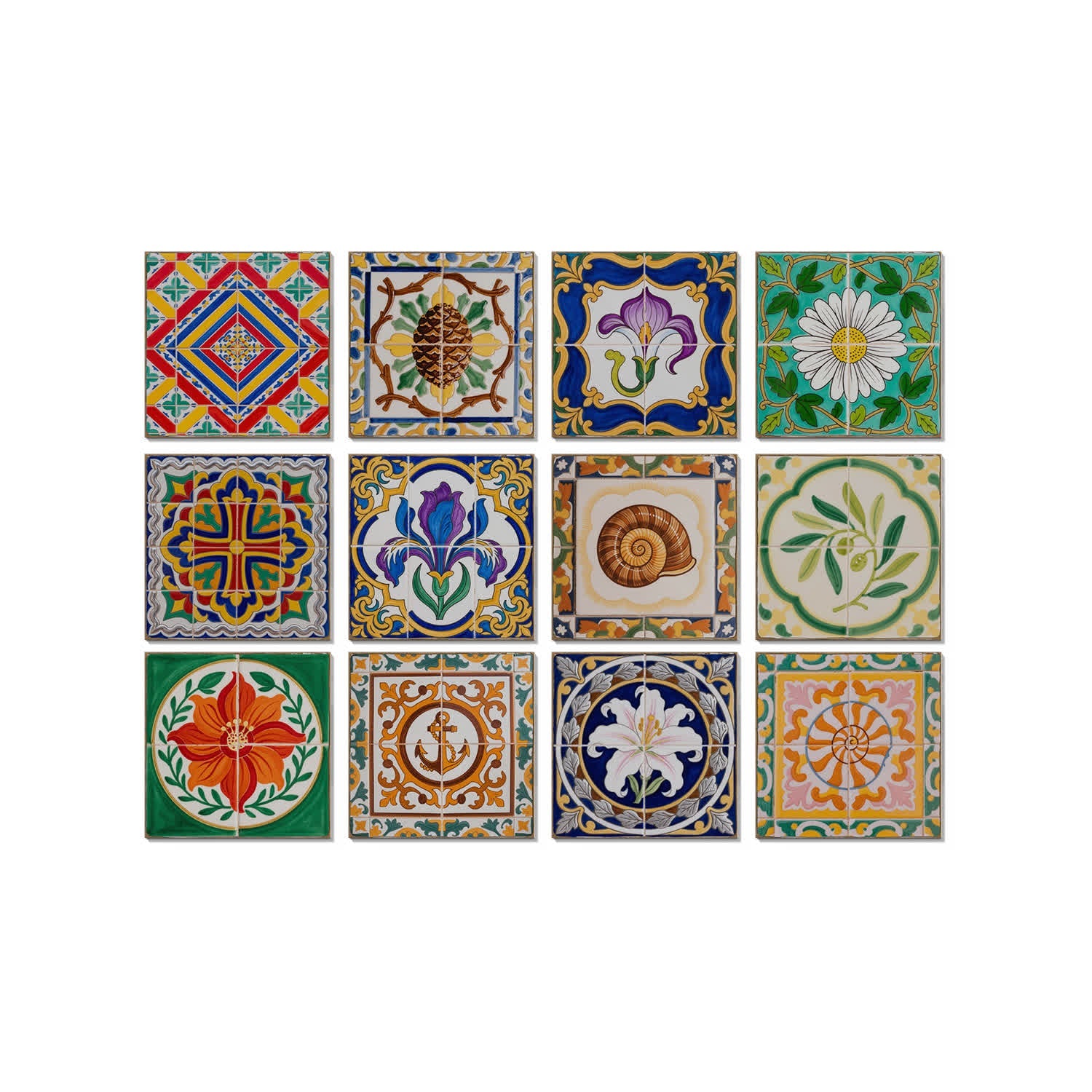 Vintage Talavera PET Foam Tile Wall Decals