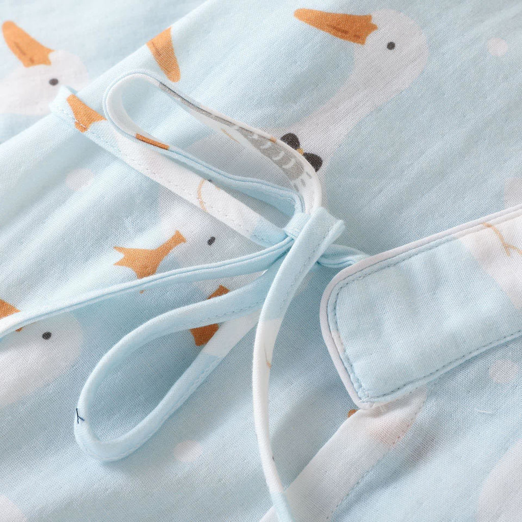 Cotton Gauze Cartoon Goose Kimono Pajamas