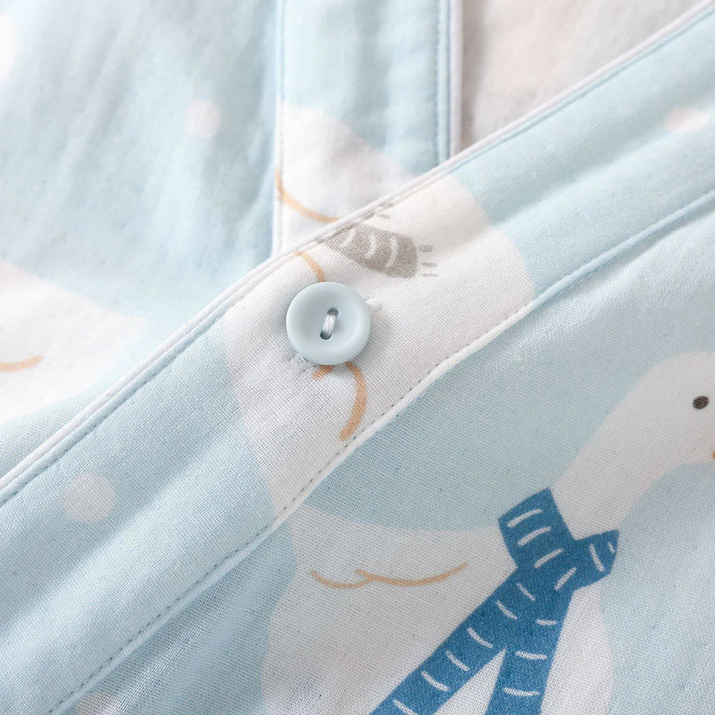 Cotton Gauze Cartoon Goose Kimono Pajamas