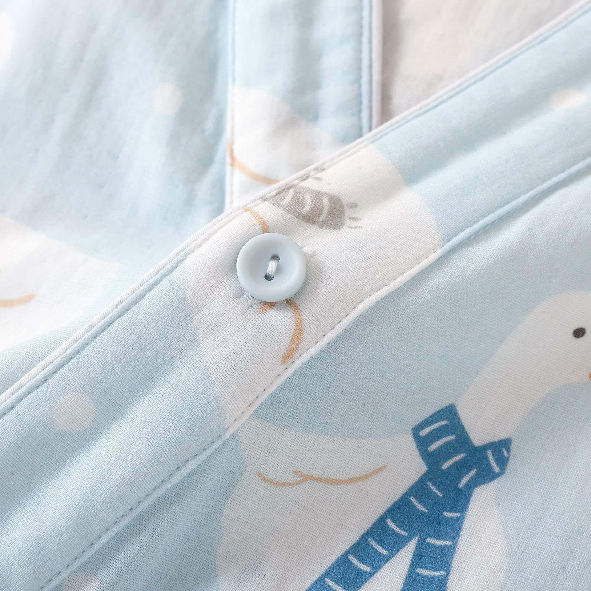 Cotton Gauze Cartoon Goose Kimono Pajamas