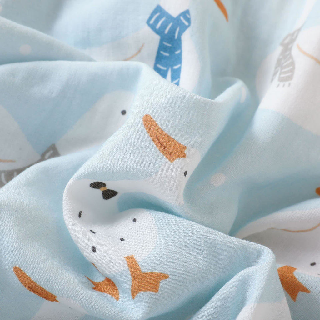 Cotton Gauze Cartoon Goose Kimono Pajamas