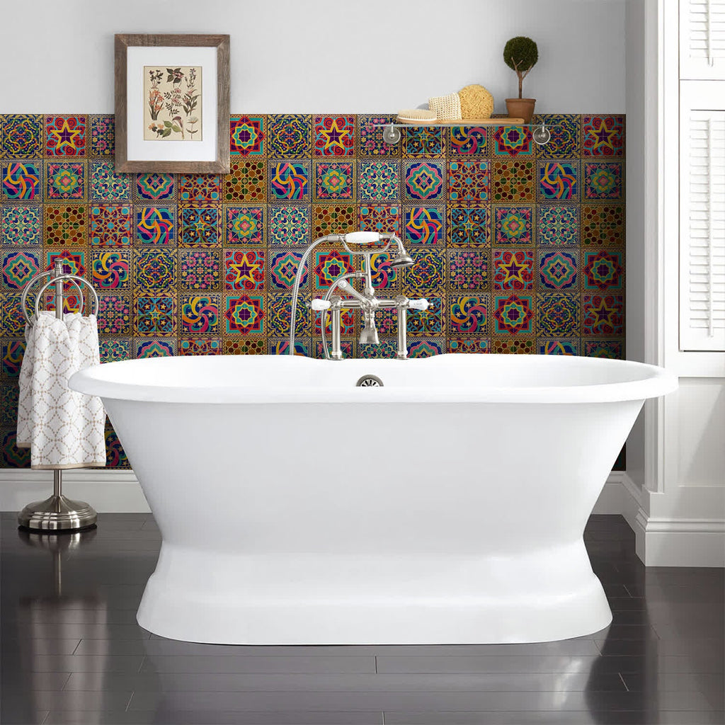 Peel & Stick Boho Waterproof Tile Wall Decals