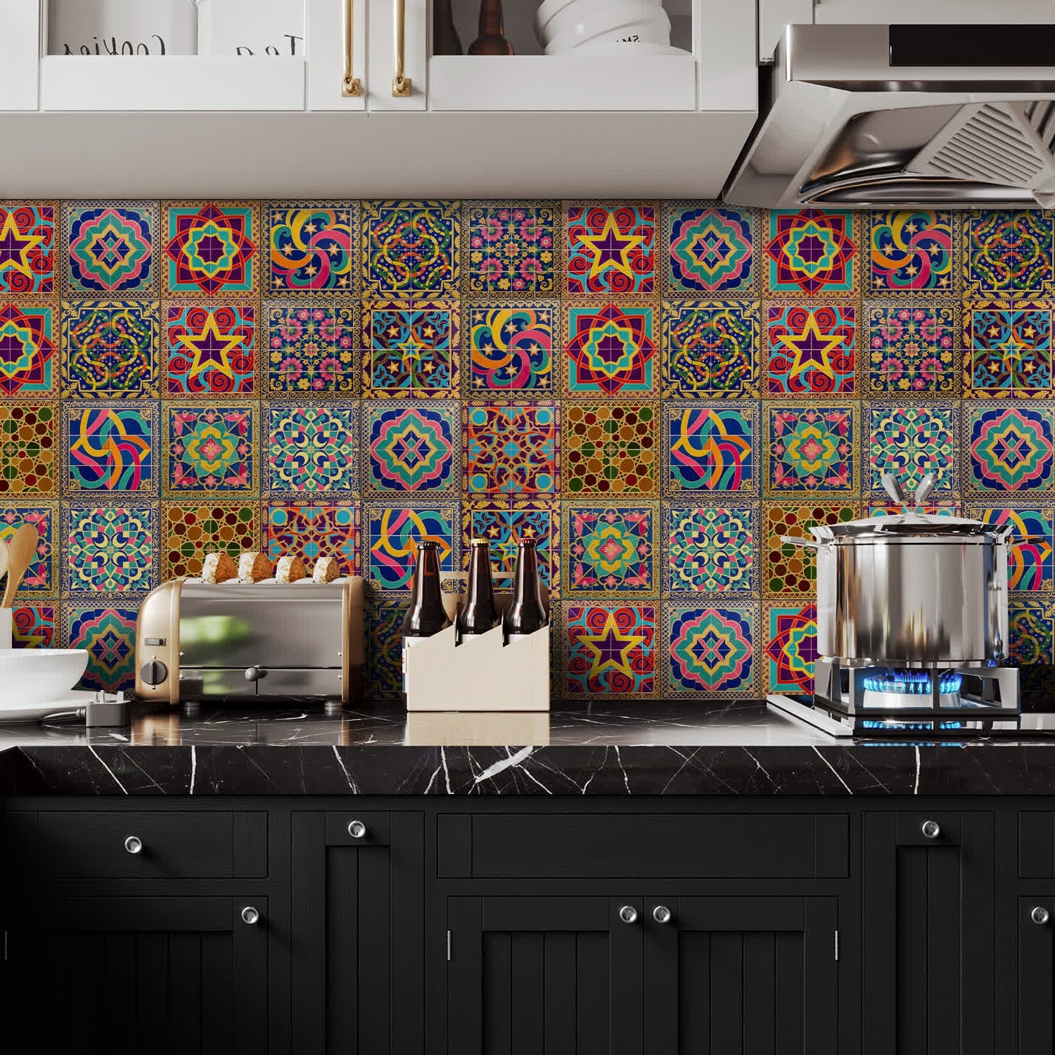 Peel & Stick Boho Waterproof Tile Wall Decals