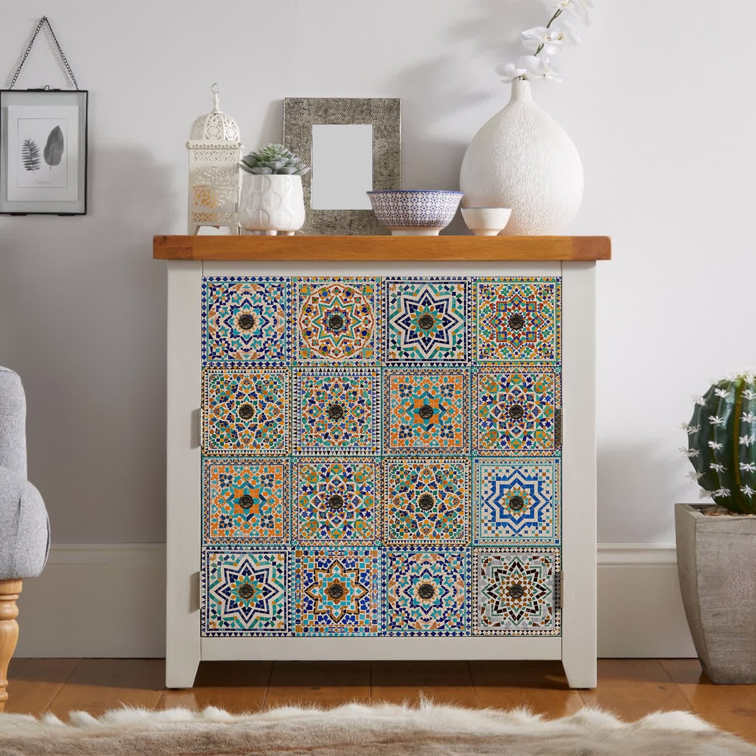 PET Foam Moroccan Mosaic Tile Wall Decals