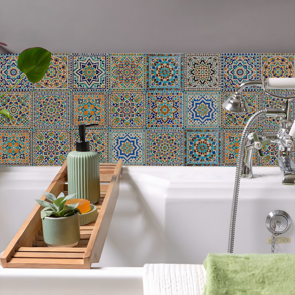 PET Foam Moroccan Mosaic Tile Wall Decals