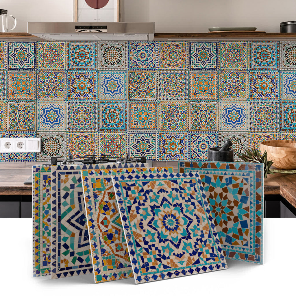 PET Foam Moroccan Mosaic Tile Wall Decals
