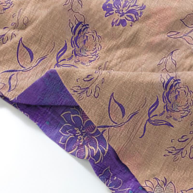 Peony Cotton Gauze Kimono Loungewear Set