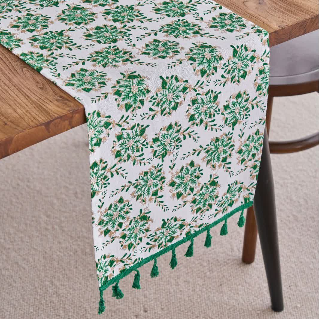 Christmas Floral Edelweiss Table Runner