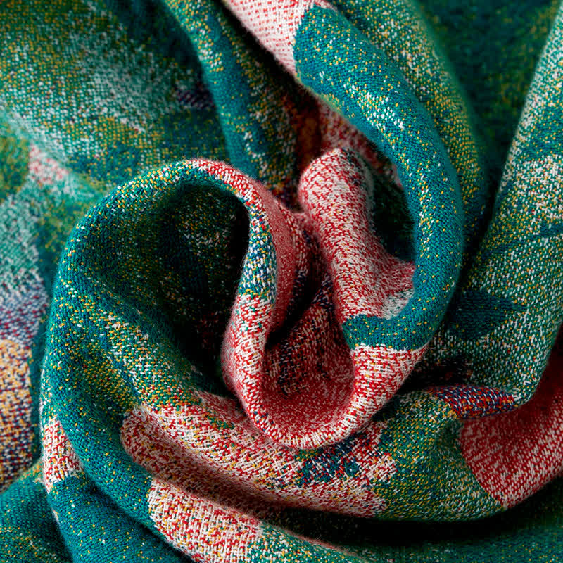 Botanical Art Natural Cotton Tassel Quilt