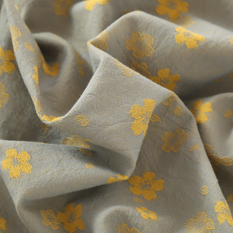 Oriental Flower Jacquard Cotton Gauze  Pajamas