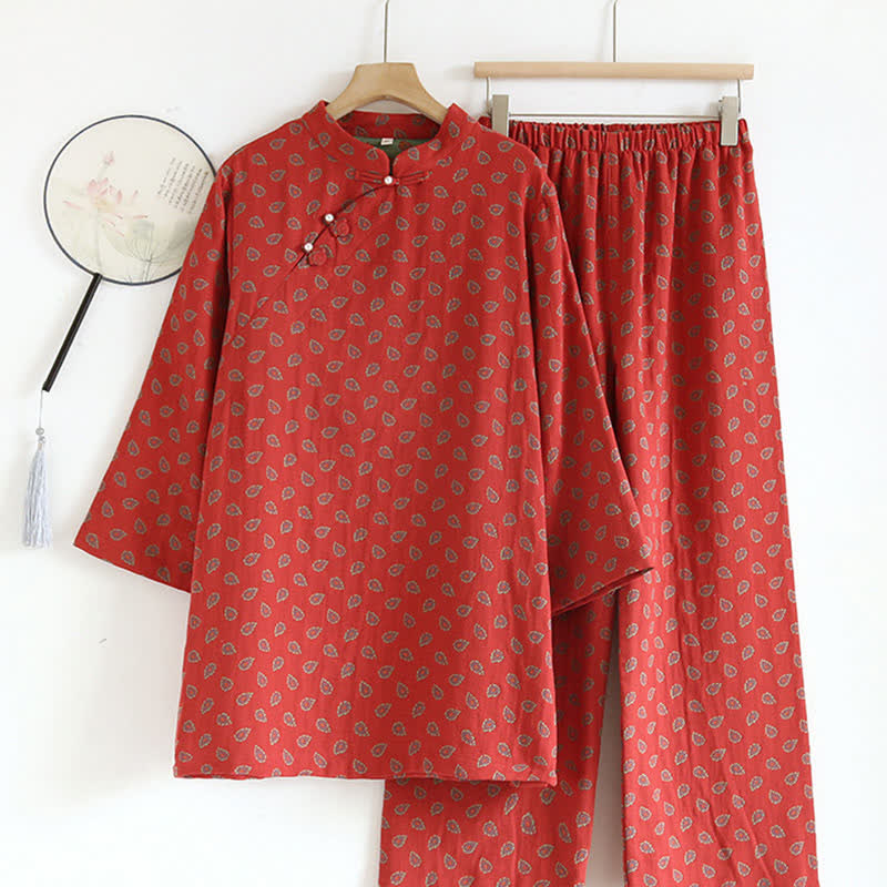 Paisley-inspired Jacquard Cotton Gauze  Pajamas
